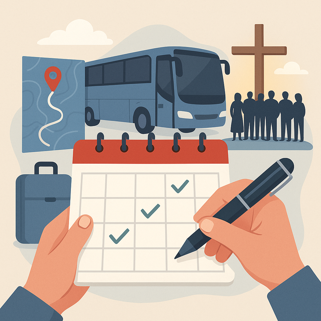 Como organizar uma excursão cristã: o que você precisa saber em 2025