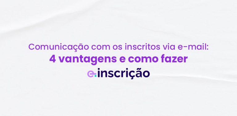 comunicação com os inscritos via e-mail