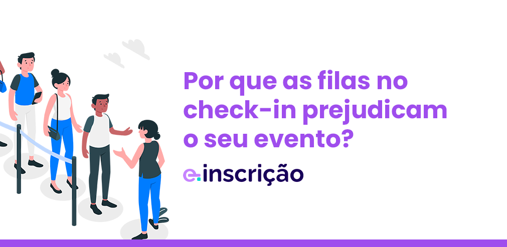 filas no check-in evento